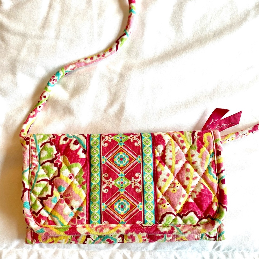 Vera Bradley Pink Paisley Crossbody Wallet